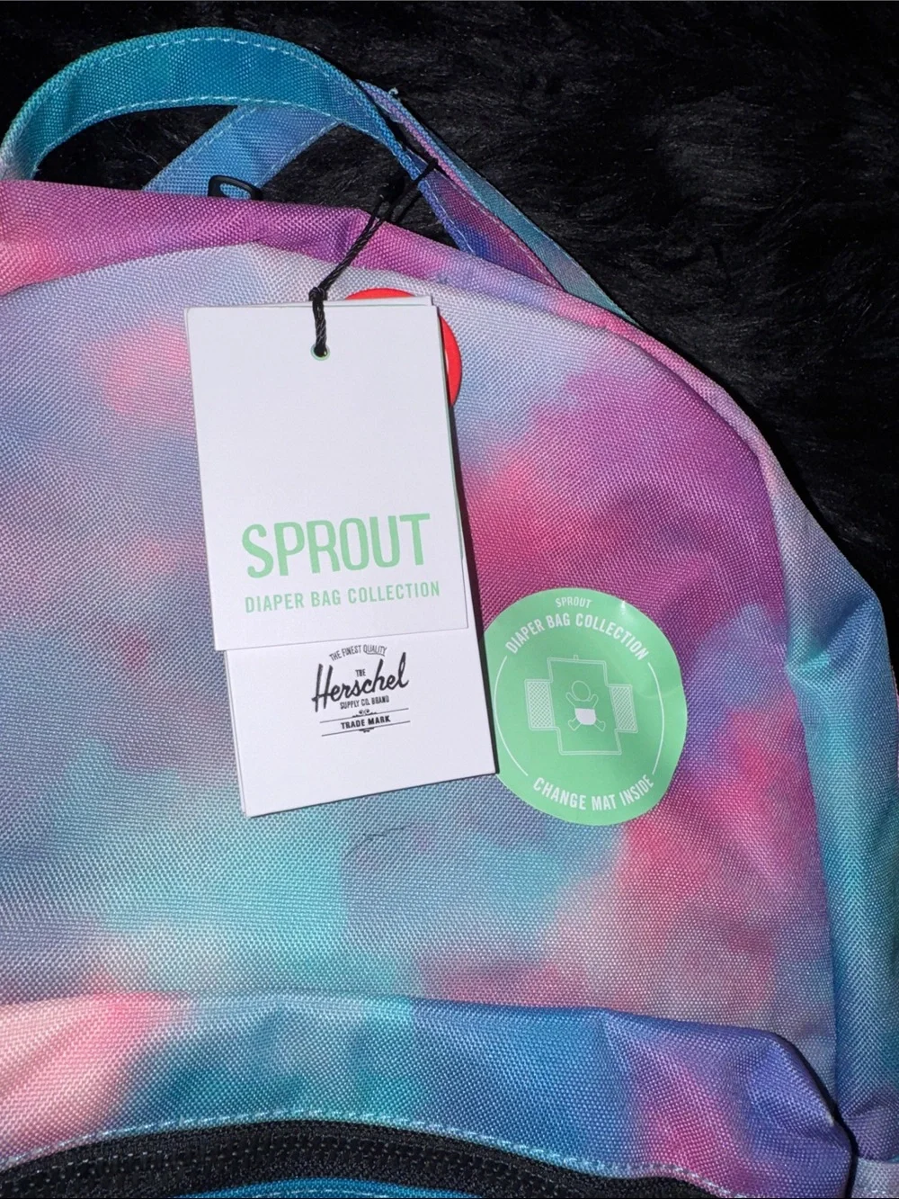 Herschel Supply Company Sprout Tie-Dye Pink Blue diaper Backpack/ 13”laptop 24L